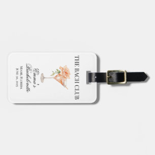 Social Club Blush Cocktail Bridesmaid Trip Luggage Tag
