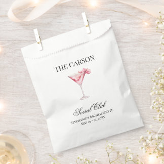 Social Club Pink Cocktail Hangover Kit Bach Party Favor Bag