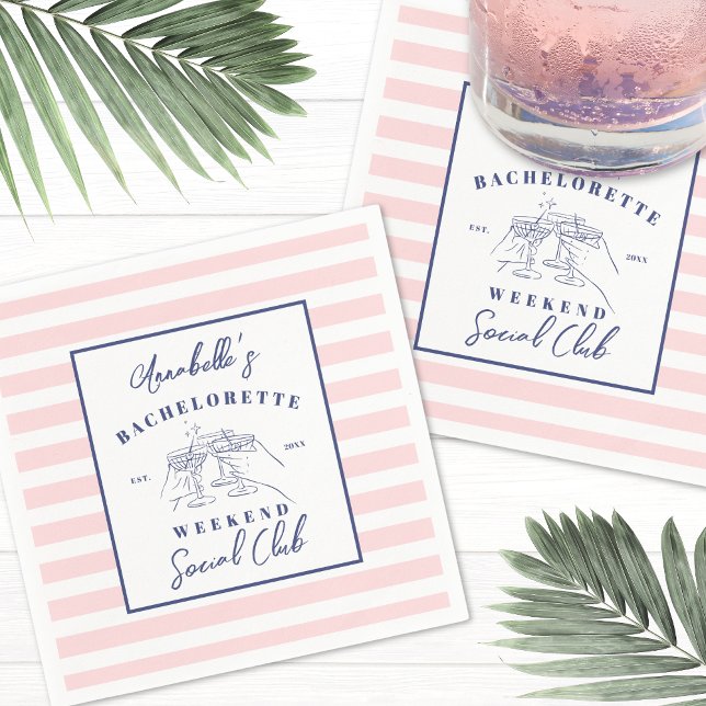 Social Club Preppy Bachelorette Party Napkins (Social Club Preppy Bachelorette Party Napkins)