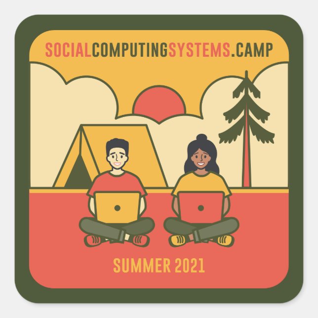 Social Computing Systems Camp 2021 Square Sticker (Front)