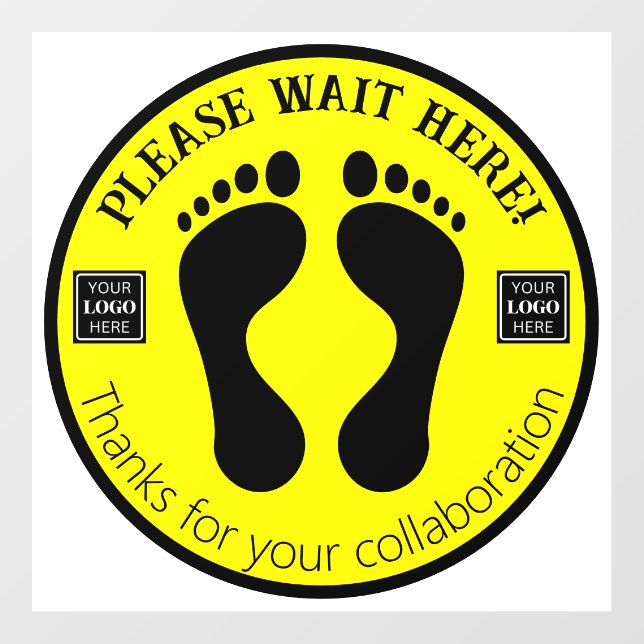 Social distance & business logo floor decals (Front)
