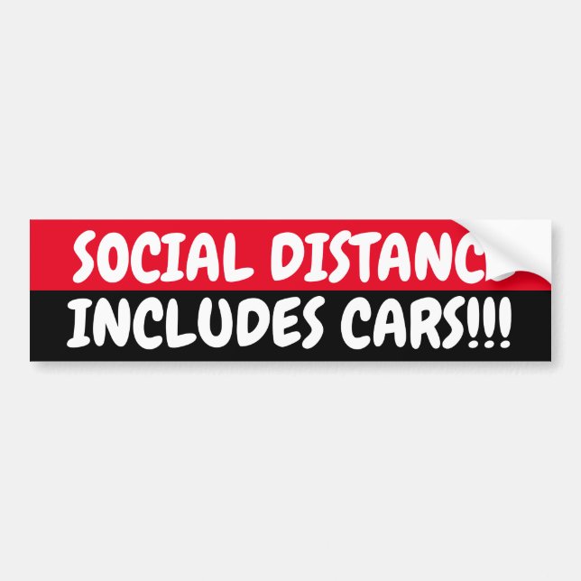 SOCIAL DISTANCE CAR BUMPER STICKER (Front)
