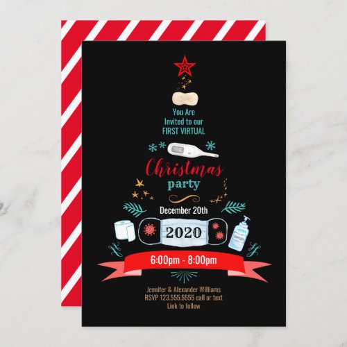 Social Distance Christmas Party Invitation