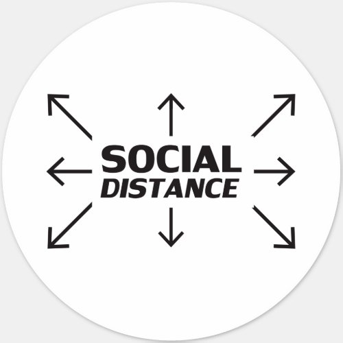Social Distance Covid 19 Large Floor Circle Sticker