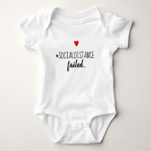 Social Distance Fail Funny Quarantine Pregnancy Baby Bodysuit