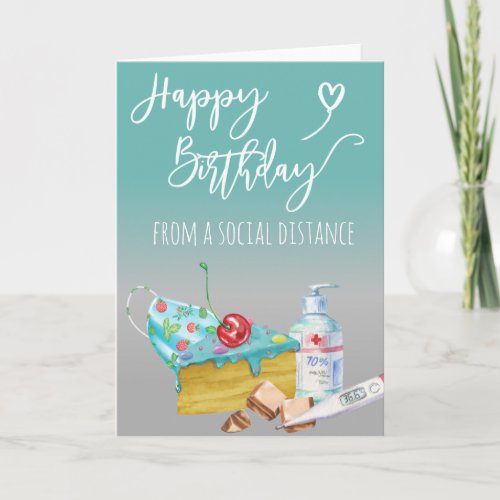 Social Distance Happy Birthday Covid_19 Card