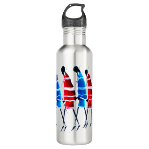 Social Distance Happy People Masai Morans Stainless Steel Water Bottle