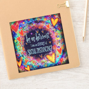 Social Distance Introvert Funny Cute Inspirivity Sticker