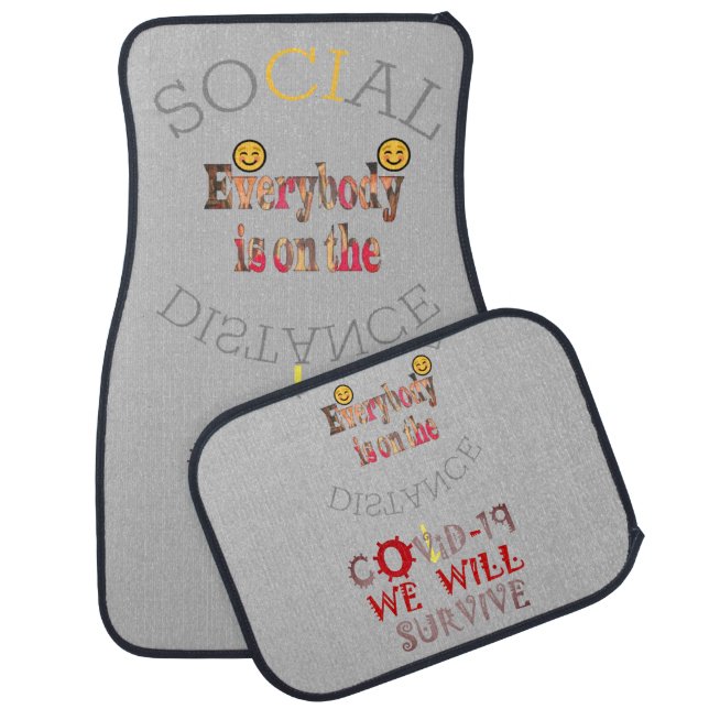 Social Distance Latest COVID19 Inspirational ideas Car Floor Mat (Set)