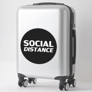 Social Distance modern typography Circle floor Sticker