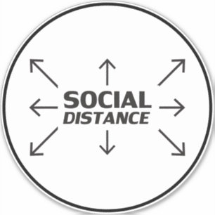 Social Distance modern typography circle sign Sticker