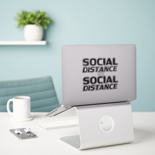 Social Distance modern typography funny 2 black Sticker
