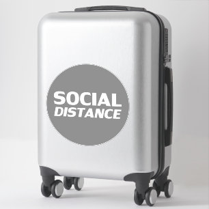 Social Distance modern typography grey circle sign Sticker