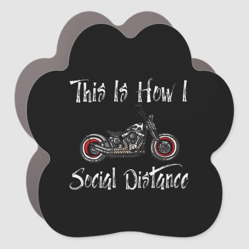 Social Distance Motorcycle Biker Riding Car Magnet