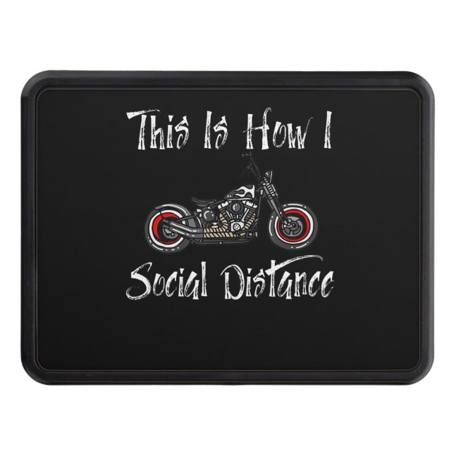 Social Distance Motorcycle Biker Riding Hitch Cover (Front)