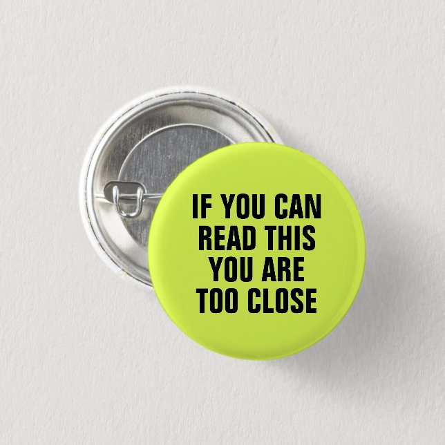Social Distance Neon Green Button (Front & Back)