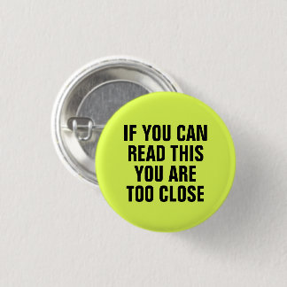 Social Distance Neon Green Button