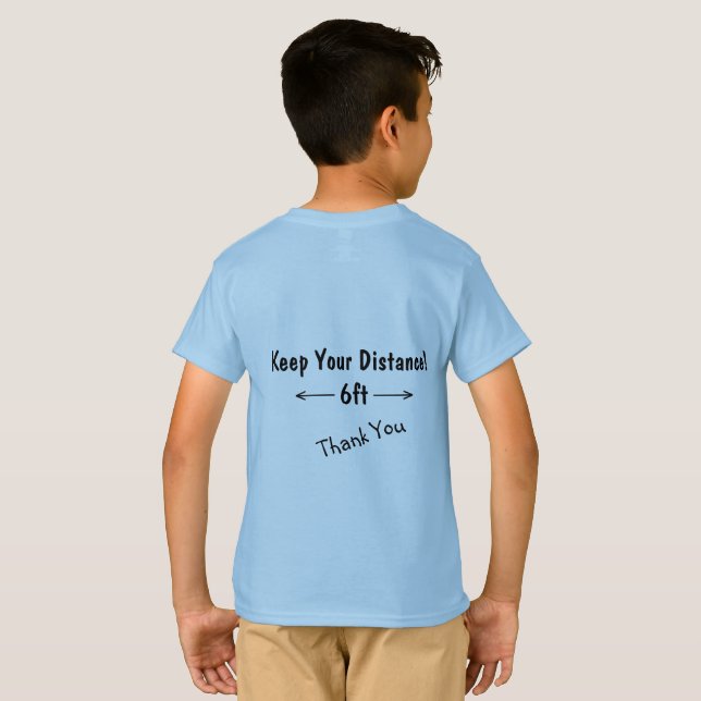 Social Distance Personalized Front Thank You Back T-Shirt (Back Full)