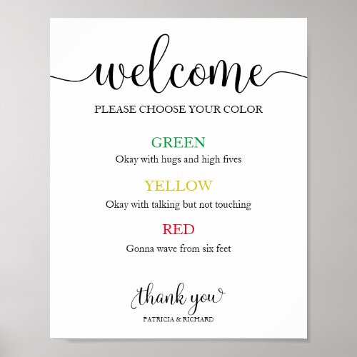 Social Distance Wristband Wedding Sign