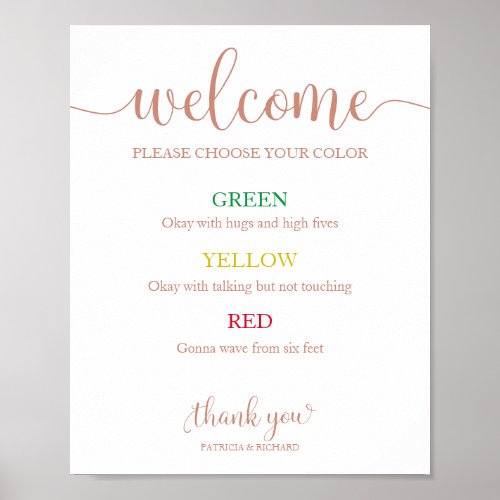 Social Distance Wristband Wedding Sign