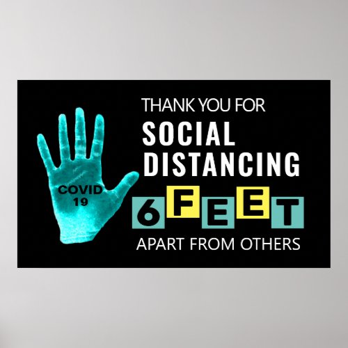 Social Distancing 6 Feet Covid 19 Poster