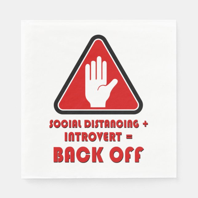 Social Distancing and Introvert, Back Off Napkins (Front)