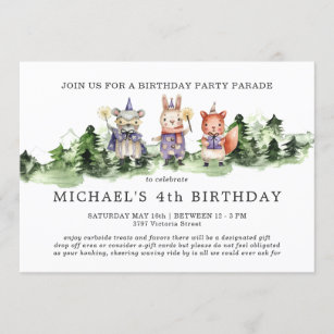Social Distancing Birthday Parade Invitation