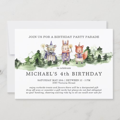 Social Distancing Birthday Parade Invitation