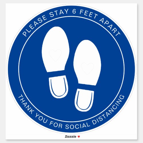 Social Distancing Blue Floor Marker Sticker