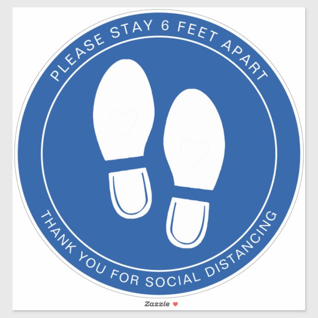 Social Distancing Blue Floor Marker Sticker (Sheet)