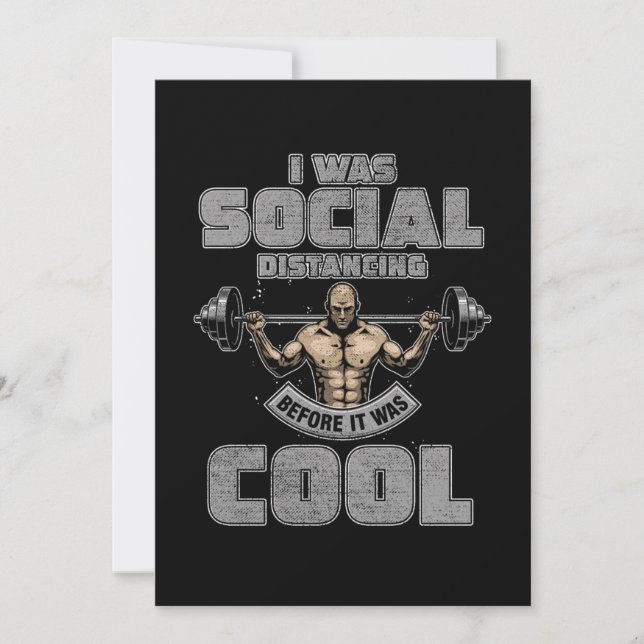Social Distancing Body Building Gym Fitness Gift Invitation (Front)