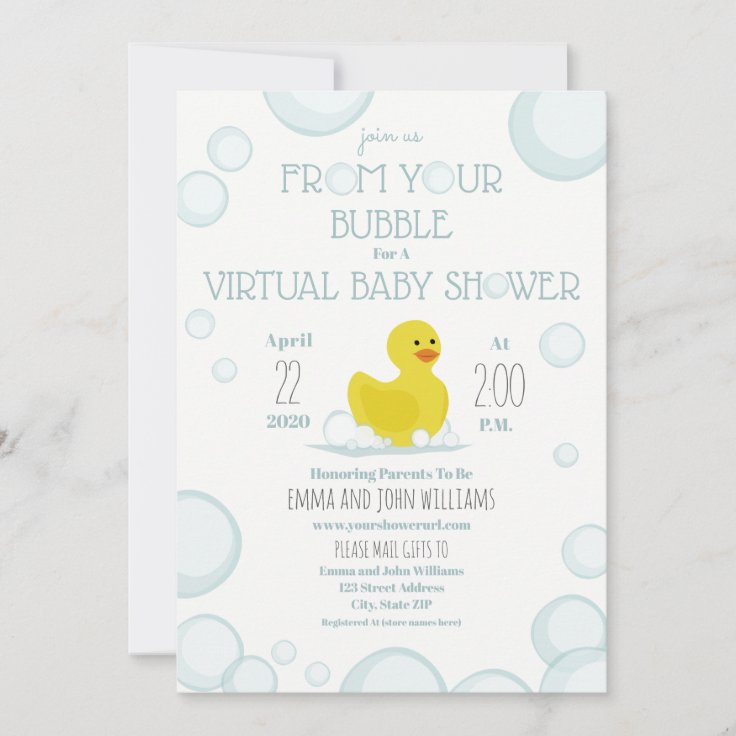 Social Distancing Bubbles Virtual Baby Shower Invitation Zazzle
