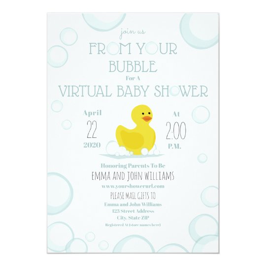 Social Distancing Bubbles Virtual Baby Shower Invitation