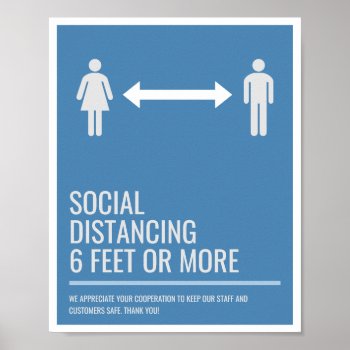 Social Distancing Business Signage Poster by J32Teez at Zazzle