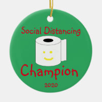 Social Distancing Champion Ceramic Ornament