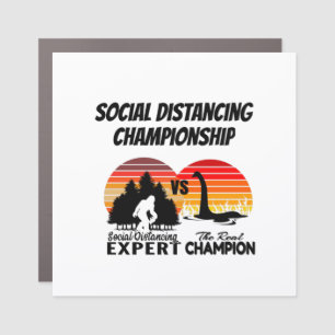 Social Distancing Championship - Yeti Vs Nessie Car Magnet