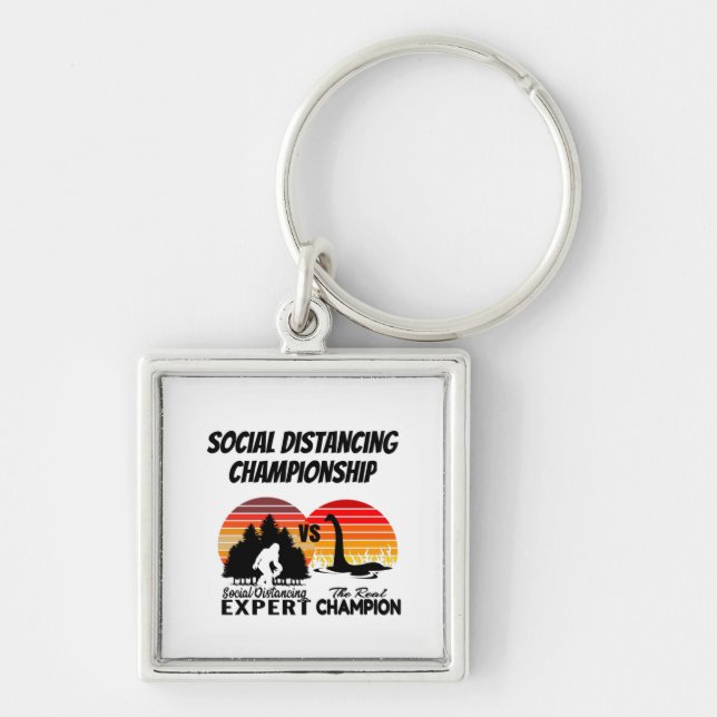 Social Distancing Championship - Yeti Vs Nessie Keychain (Front)