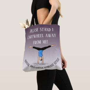 Social distancing cheer, gymnast, acro, circus tote bag