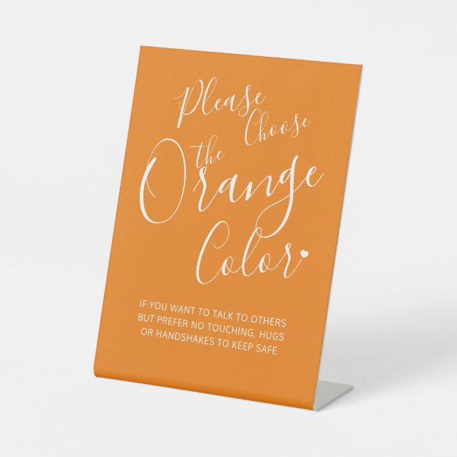 Social distancing code orange Pedestal Sign (Front)