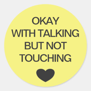 Social distancing color code yellow wedding classic round sticker