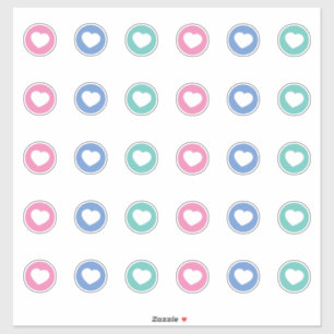 Social distancing color coded pink blue green sticker