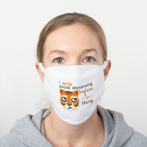 Social Distancing Emoji Funny Quarantine Quote White Cotton Face Mask