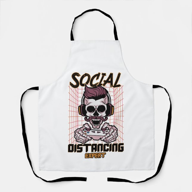 Social distancing expert gaming design apron (Front)