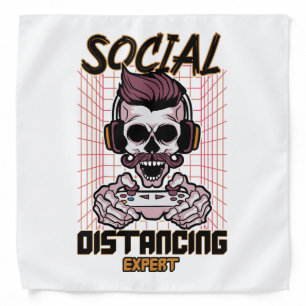 Social distancing expert gaming design bandana