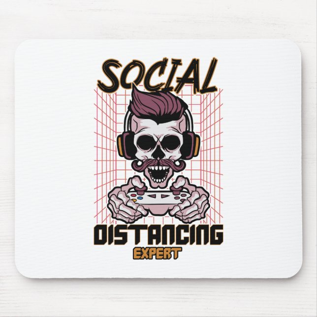 Social distancing expert gaming design mouse pad (Front)