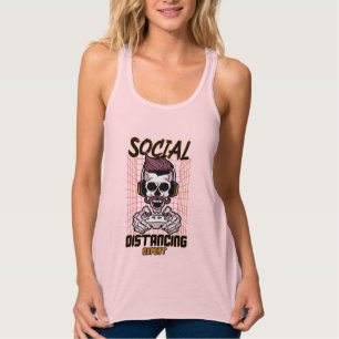 Social distancing expert gaming design tank top