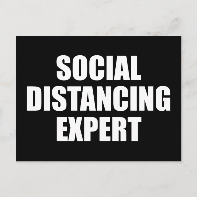 Social Distancing Expert Introvert Antisocial Flu Postcard (Front)