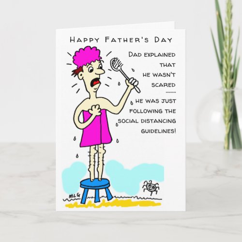 Social Distancing Funny Spider Fathers Day Card