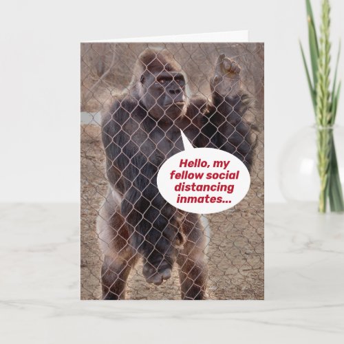 Social Distancing Gorilla Encouragement and Coping Card