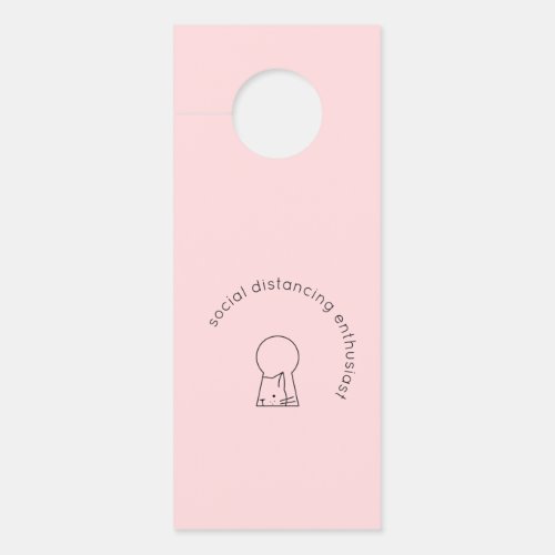 Social Distancing Introvert Cat Humor Minimalist Door Hanger